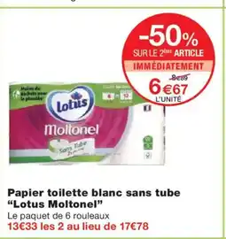 Monoprix LOTUS Papier toilette blanc sans tube offre