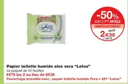 Monoprix LOTUS Papier toilette humide aloe vera offre