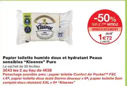 Monoprix KLEENEX Papier toilette humide doux et hydratant Peaux sensibles Pure offre