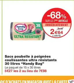 Monoprix HANDY BAG Sacs poubelle à poignées coulissantes ultra résistants offre