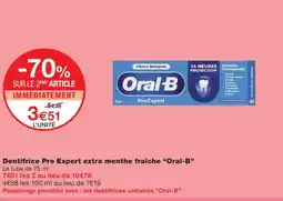 Monoprix ORAL-B Dentifrice Pro Expert extra menthe fraîche offre