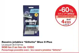 Monoprix GILLETTE Rasoirs jetables Blue II Plus offre