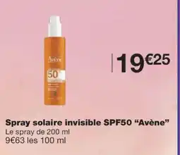 Monoprix AVÈNE Spray solaire invisible SPF50 offre