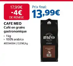 Costco CAFE MEO Café en grains gastronomique offre