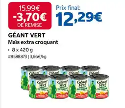 Costco GÉANT VERT Maïs extra croquant offre