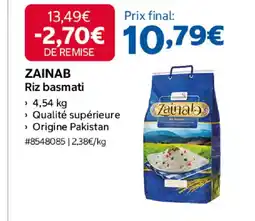 Costco ZAINAB Riz basmati offre
