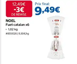 Costco NOEL Fuet catalan x6 offre