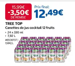 Costco TREE TOP Canettes de jus cocktail 12 fruits offre