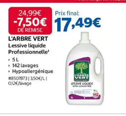 Costco L'ARBRE VERT Lessive liquide Professionnelle offre