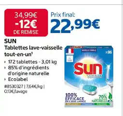 Costco SUN Tablettes lave-vaisselle tout-en-un offre