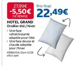 Costco HOTEL GRAND Oreiller été / hiver offre