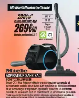 Blanc Brun MIELE Aspirateur sans sac boostcx1bluepulse offre