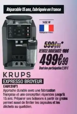 Blanc Brun KRUPS Expresso broyeur ea912hf1 offre