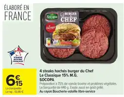 Carrefour Market 4 steaks hachés burger du Chef offre
