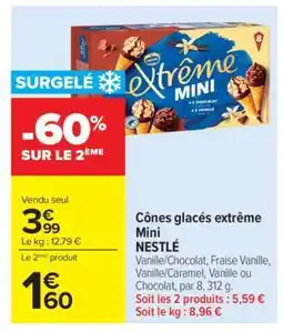 Carrefour Market Cônes glacés extrême Mini offre
