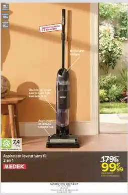 Carrefour Market Aspirateur laveur sans fil 2 en 1 offre