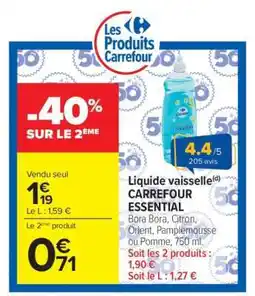 Carrefour Market LIQUIDE VAISSELLE CARREFOUR ESSENTIAL offre