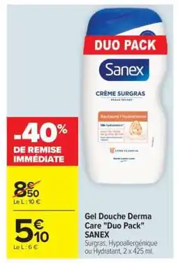 Carrefour Market Gel Douche Derma Care Duo Pack SANEX offre