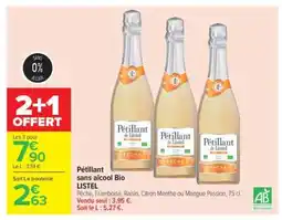 Carrefour PÉTILLANT SANS ALCOOL BIO LISTEL offre