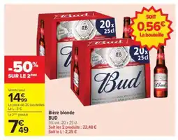 Carrefour Bière Blonde 'Bud' offre