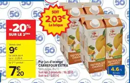 Carrefour Pur jus d'orange CARREFOUR EXTRA offre