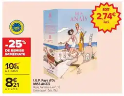 Carrefour I.G.P. Pays d'Oc MISS ANAÏS offre