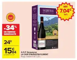 Carrefour A.O.P. Vacqueyras LA CAVE D'AUGUSTIN FLORENT offre