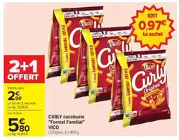 Carrefour CURLY cacahuète Format Familial VICO offre