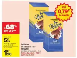 Carrefour Tablettes de chocolat x5 POULAIN offre