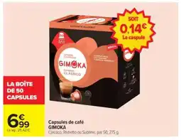 Carrefour Capsules de café GIMOKA offre