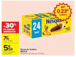 Carrefour BARRES DE CÉRÉALES NESTLE offre