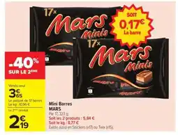 Carrefour Mini Barres Mars offre