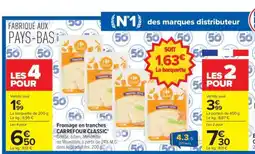 Carrefour Fromage en tranches CARREFOUR CLASSIC offre