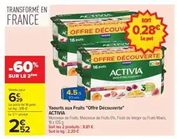 Carrefour Yaourts aux fruits Offre Découverte ACTIVIA offre