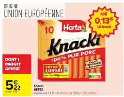 Carrefour Knacki Herta offre