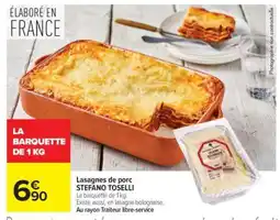 Carrefour Lasagnes de porc STEFANO TOSELLI offre