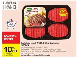 Carrefour hachés au boeuf 15% M.G. Ultra Savoureux offre