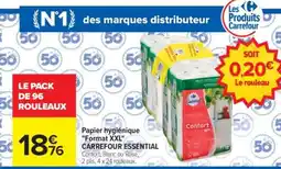 Carrefour Papier hygiénique Format XXL CARREFOUR ESSENTIAL offre