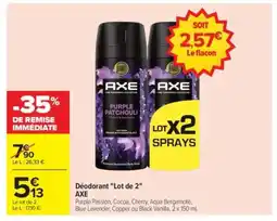 Carrefour Déodorant Lot de 2 AXE offre
