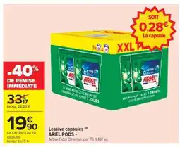 Carrefour LESSIVE CAPSULES ARIEL PODS offre