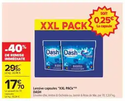 Carrefour Lessive capsules XXL PACK DASH offre