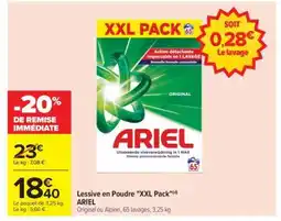 Carrefour Lessive en Poudre XXL Pack ARIEL offre