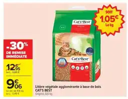 Carrefour Litière Végétale Agglomérante À Base De Bois Cat's Best offre