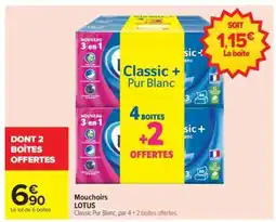 Carrefour Mouchoirs Lotus offre