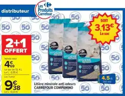 Carrefour Litière minérale anti-odeurs CARREFOUR COMPANINO offre