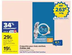 Carrefour Croquettes pour chats stérilisés PURINA ONE offre