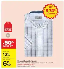 Carrefour Chemise fantaisie homme offre