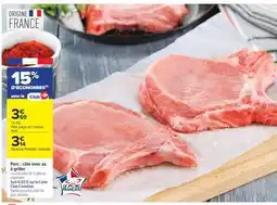 Carrefour Porc : côte avec os à griller offre