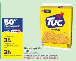 Carrefour Biscuits apéritifs TUC offre