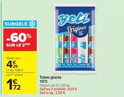 Carrefour Tubes glacés YETI offre